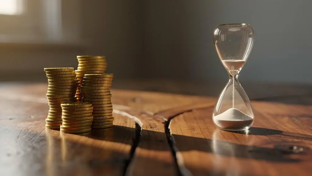 Illustration symbolique d'un choix entre un capital financier et une rente viagère, évoquant le pari sur l'espérance de vie